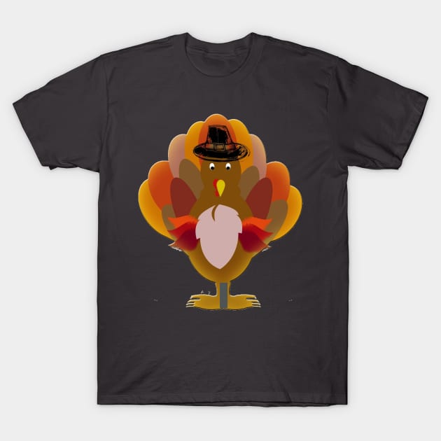 Turkey Face & Running Pilgrim Trot Funny Gift T-Shirt by rami99